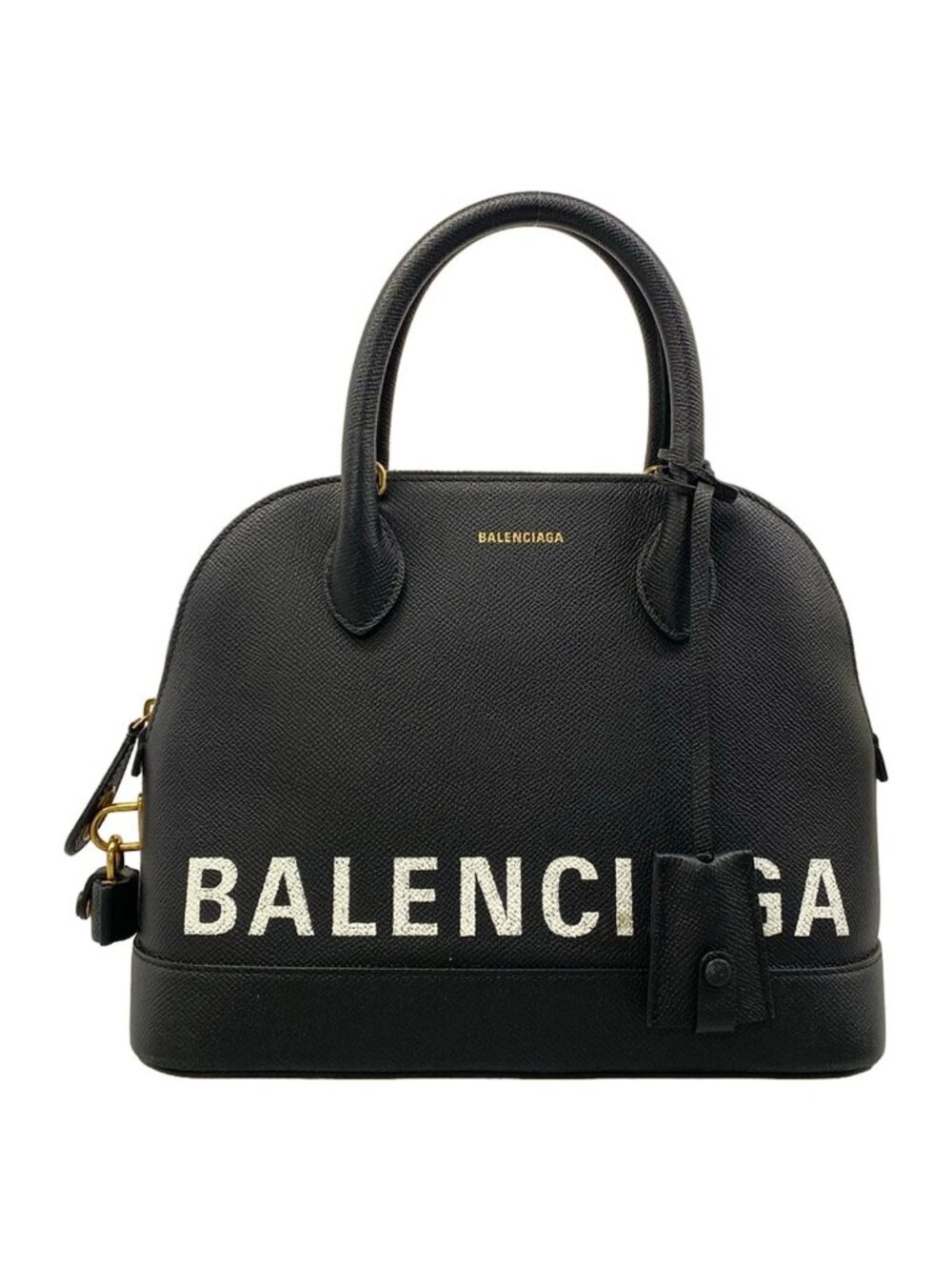 Balenciaga Handbag Ville Top Handle S Black White Leather